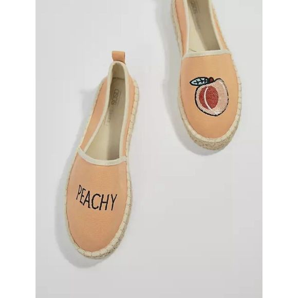 ASOS Joellie Peachy Novelty Espadrilles - Size 5 - Peach/Tan - Picture 2 of 11